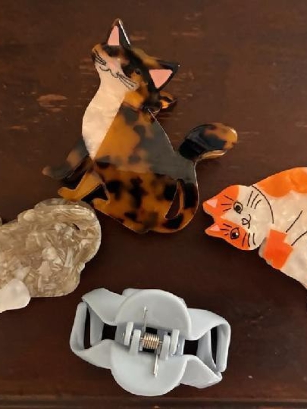 Cat Hair Clip Bundle in Cream and White